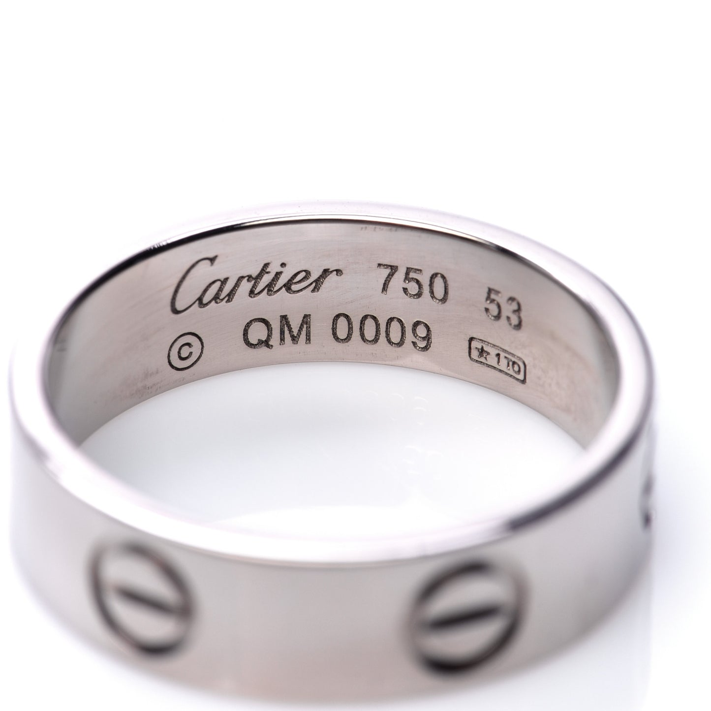 18K White Gold 5.5mm LOVE Ring 53 6.5