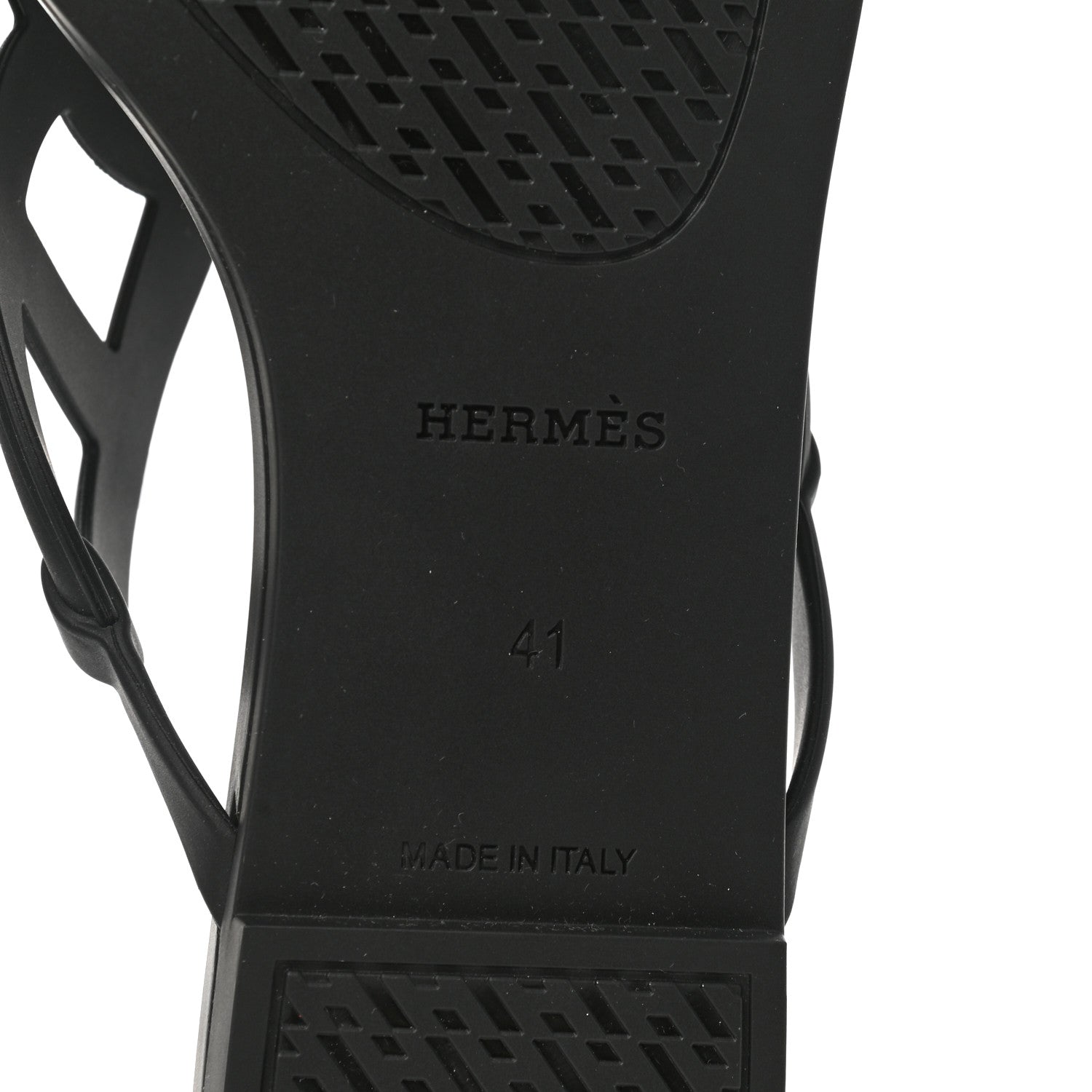 Hermes Rubber Womens Egerie Sandals 41 Black 7 of 8