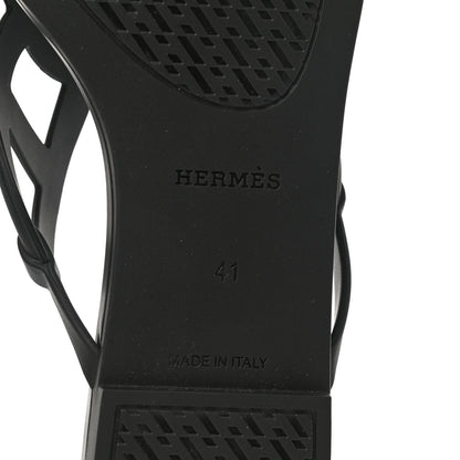 Hermes Rubber Womens Egerie Sandals 41 Black 7 of 8
