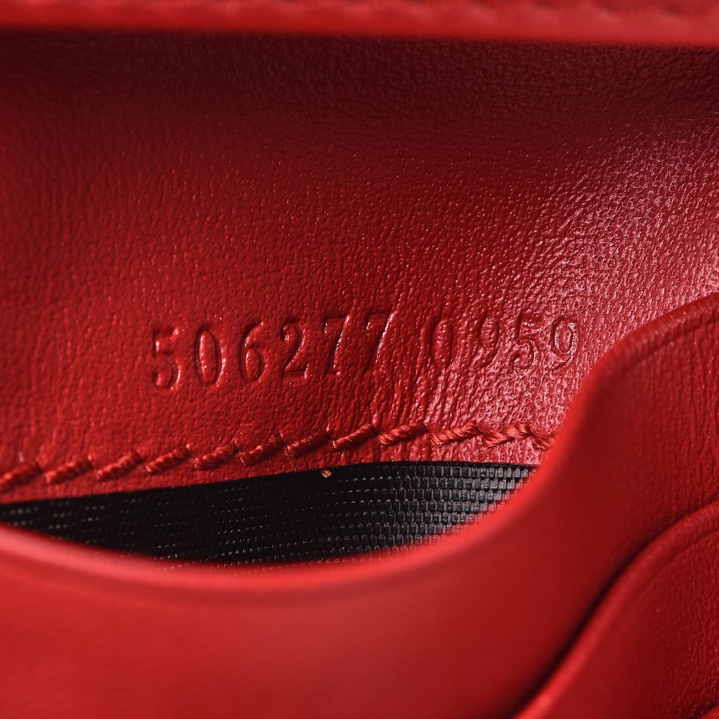 GG Supreme Monogram Bosco Patch Card Case Wallet Beige Malva Hibiscus Red