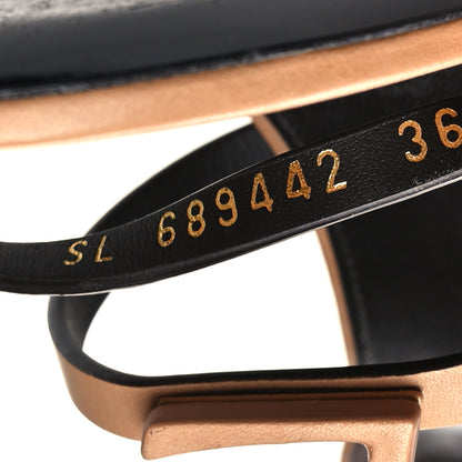 Saint Laurent Calfskin Cassandra 100 Sandals 36 Gold Brown 6 of 9