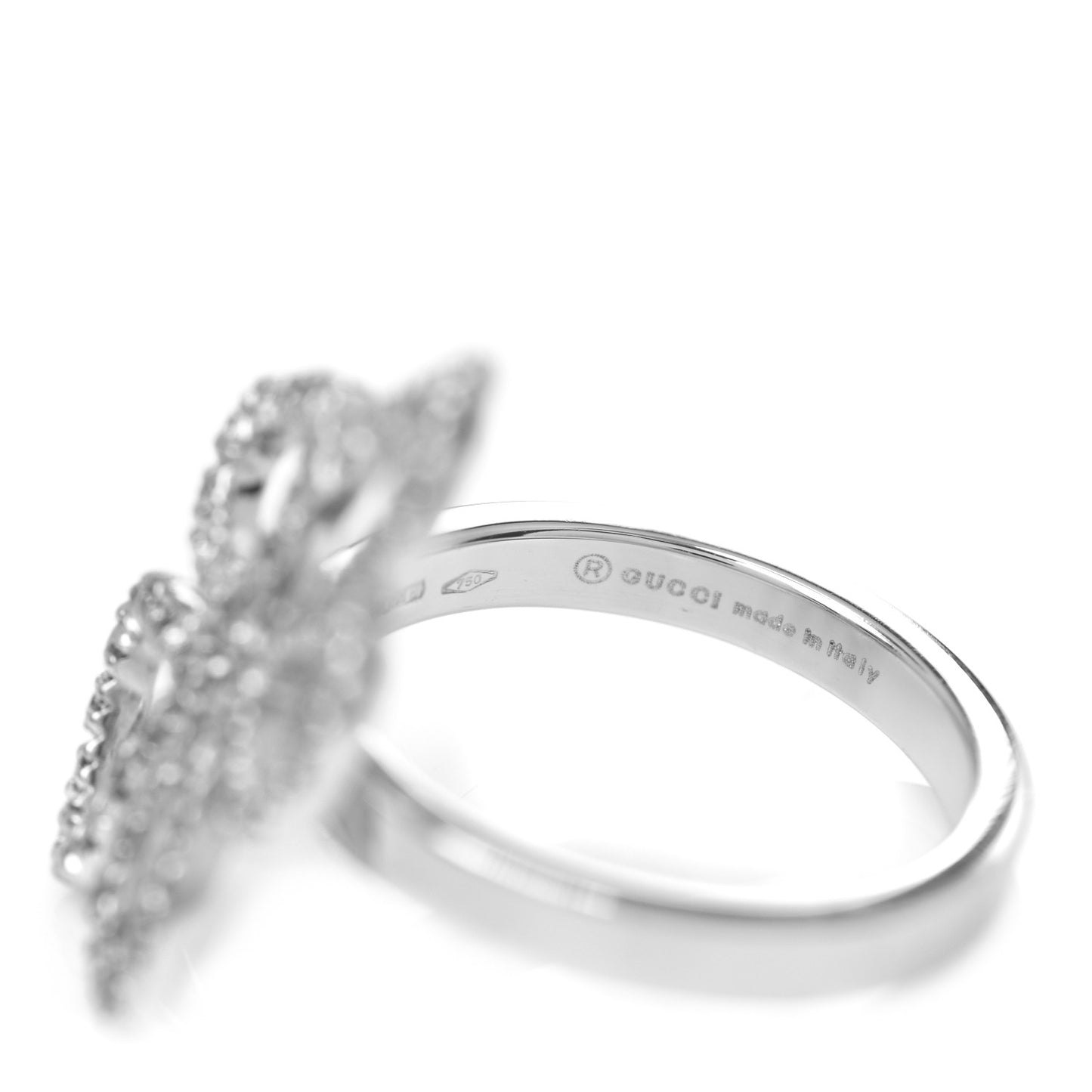 18K White Gold Diamond Flower Ring 49 4.75