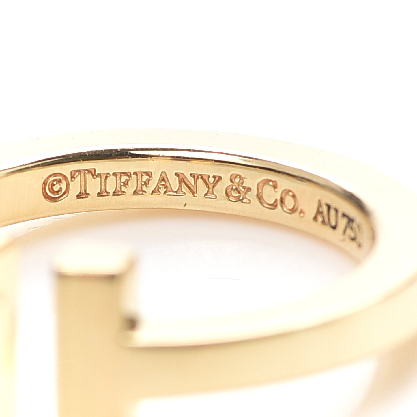 18K Yellow Gold T Square Ring 50 5.5