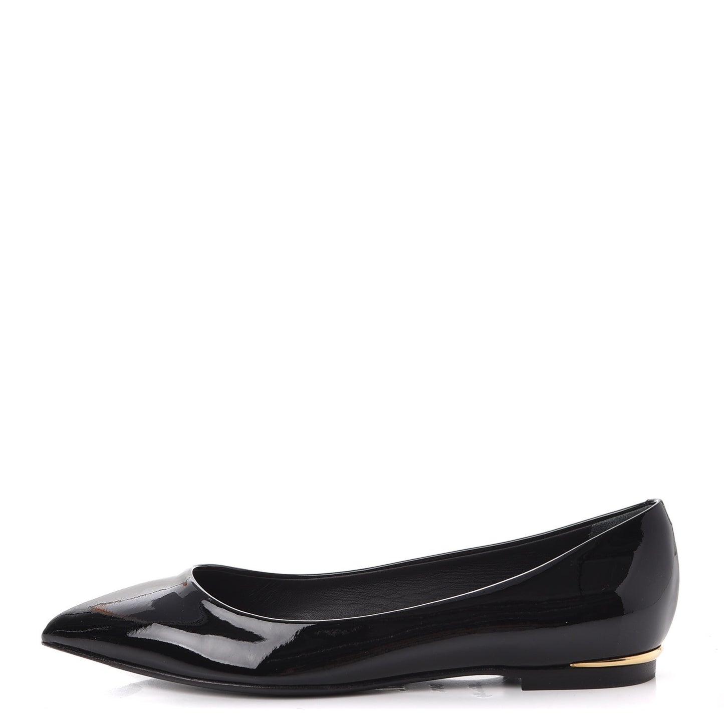 Patent Calfskin Eyeline Ballerina Flats 34.5 Black