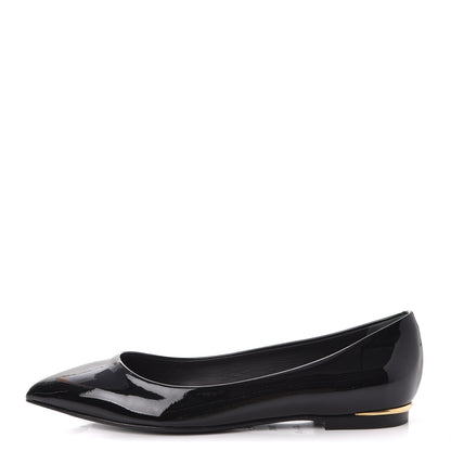 Louis Vuitton Patent Calfskin Eyeline Ballerina Flats 34.5 Black 1 of 8