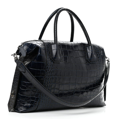 Givenchy Calfskin Crocodile Embossed Medium Soft Antigona Navy 2 of 7