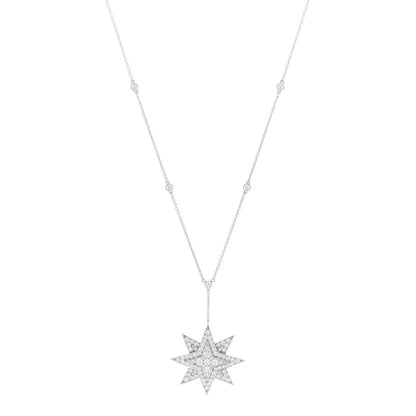 Tiffany Platinum Diamond Star Drop Necklace 1 of 6