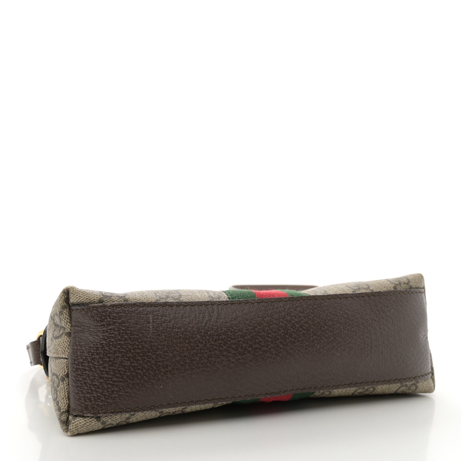 Gucci GG Supreme Monogram Textured Dollar Calfskin Web Small Ophidia Dome Shoulder Bag Beige Ebony New Acero 4 of 14