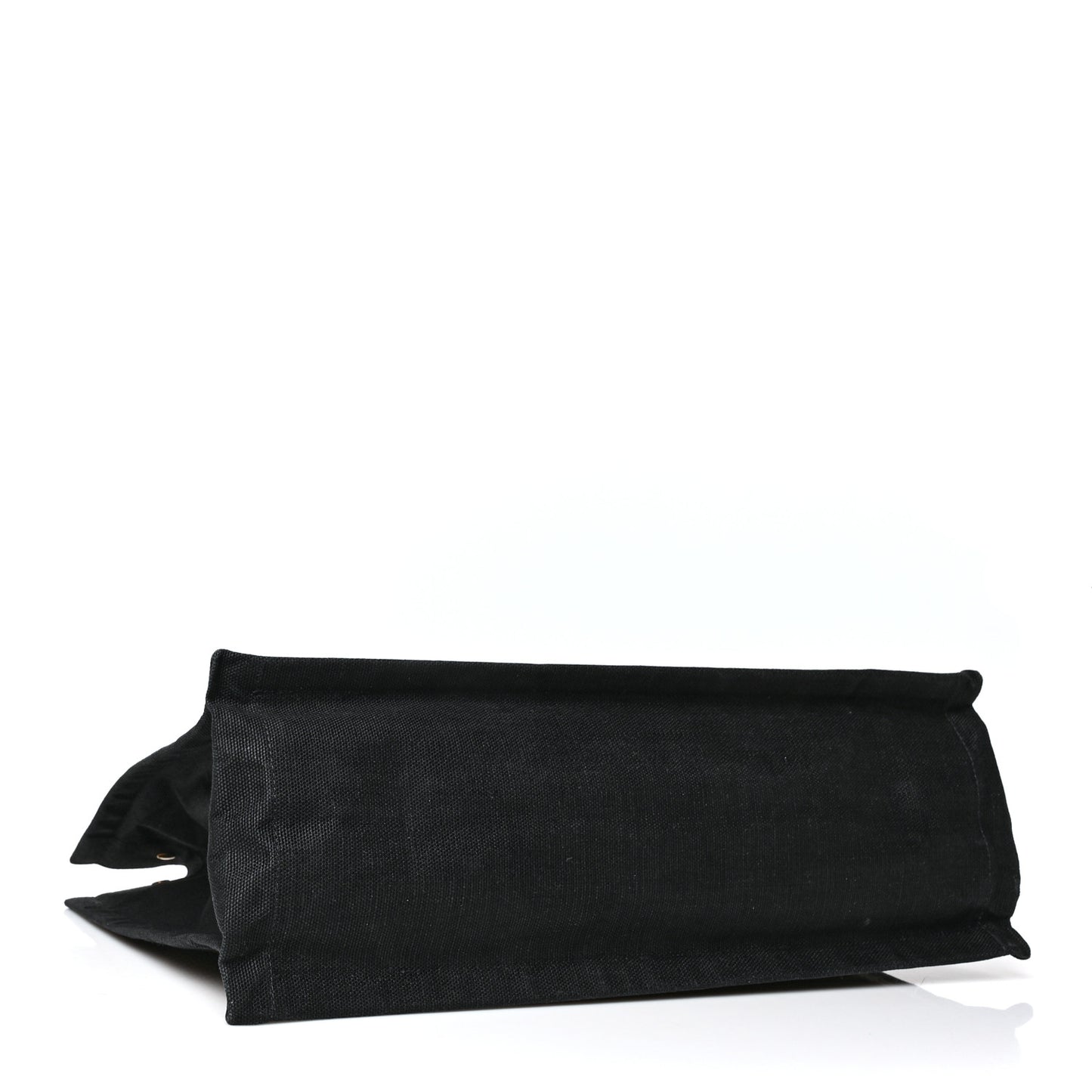 Embroidered Cotton Linen Rive Gauche Noe Tote Black Beige