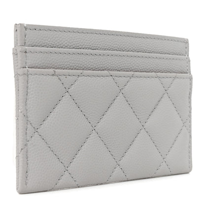 Chanel Caviar Quilted Textured CC Card Holder Grey 3 of 8