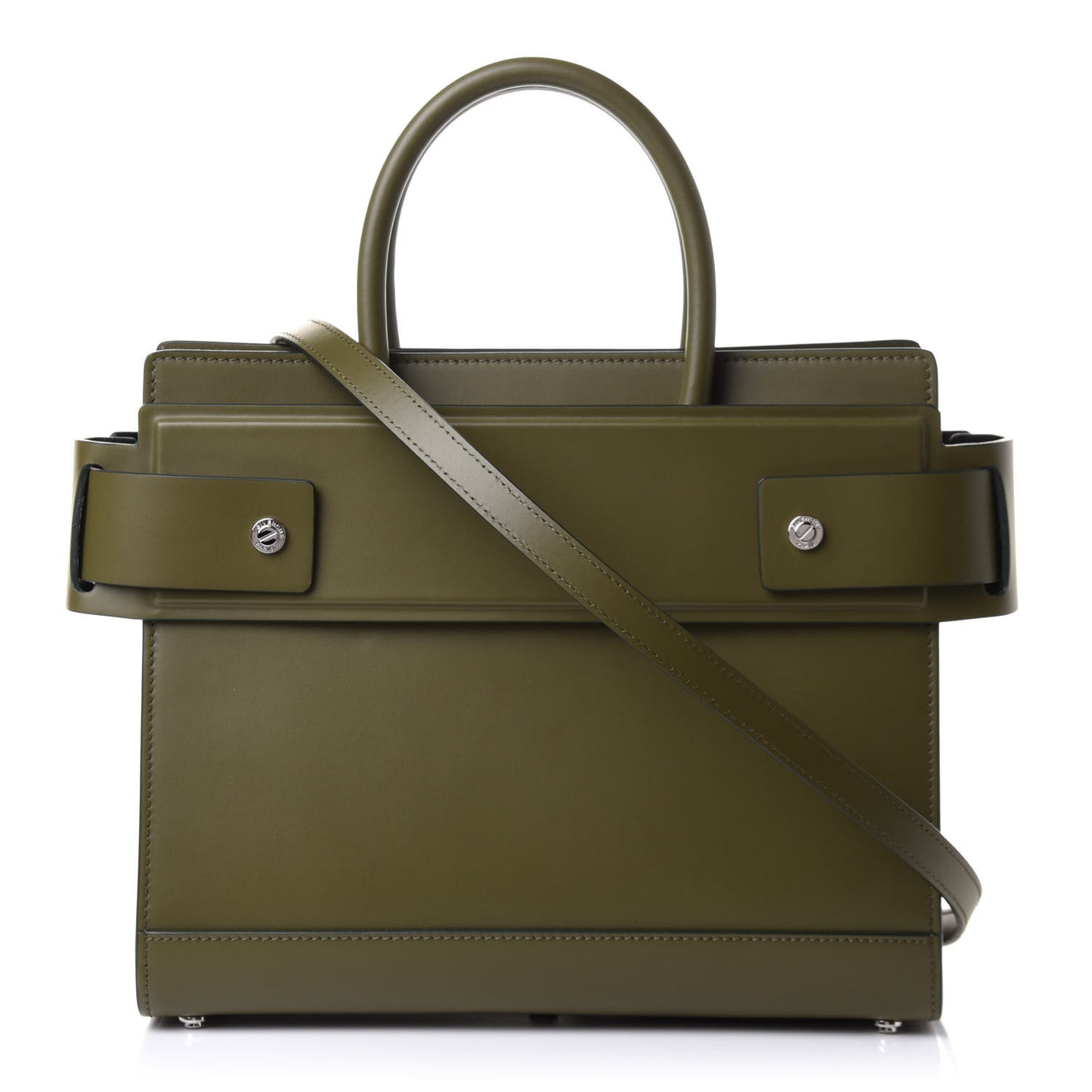 Smooth Calfskin Small Horizon Satchel Khaki