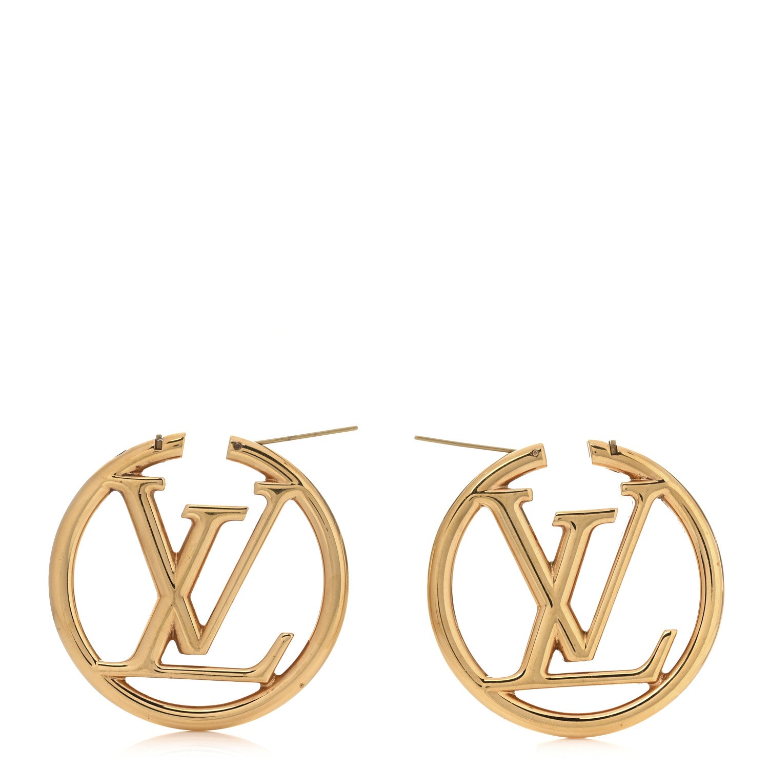 Louis Vuitton Metal Louise Hoop Earrings Gold 3 of 4