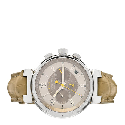 Louis Vuitton Stainless Steel Alligator 41mm Tambour Chronograph Automatic Watch 2 of 4