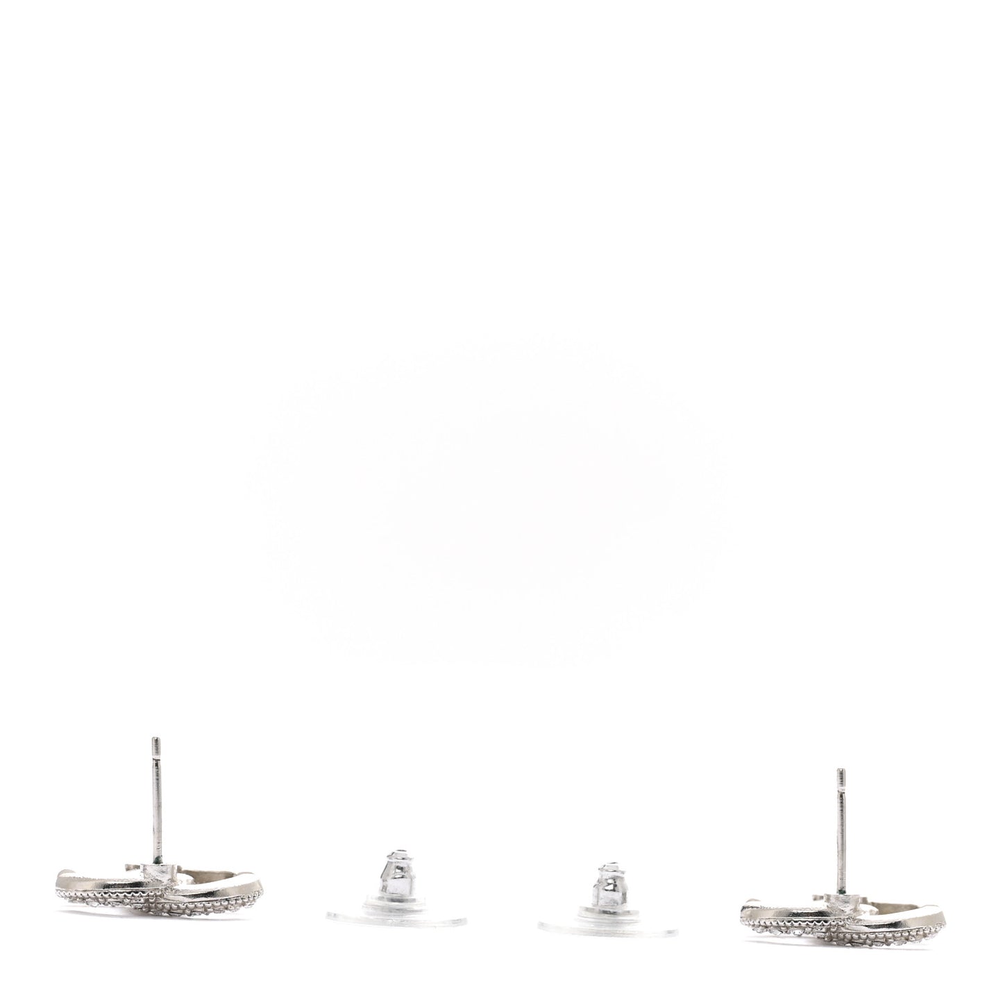 Crystal CC Coco Flapper Earrings Silver