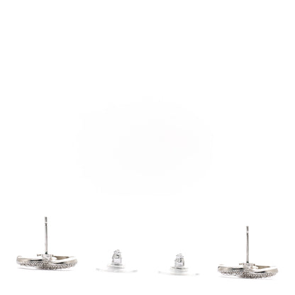 Chanel Crystal CC Coco Flapper Earrings Silver 3 of 5
