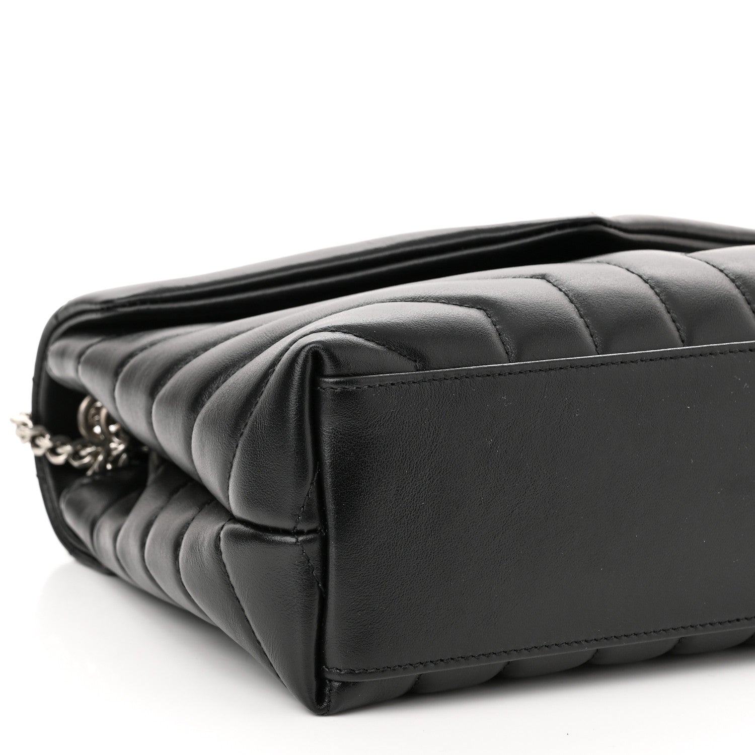 Saint Laurent Calfskin Y Quilted Monogram Small Loulou Chain Satchel Black 10 of 11