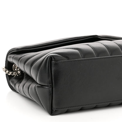 Saint Laurent Calfskin Y Quilted Monogram Small Loulou Chain Satchel Black 10 of 11