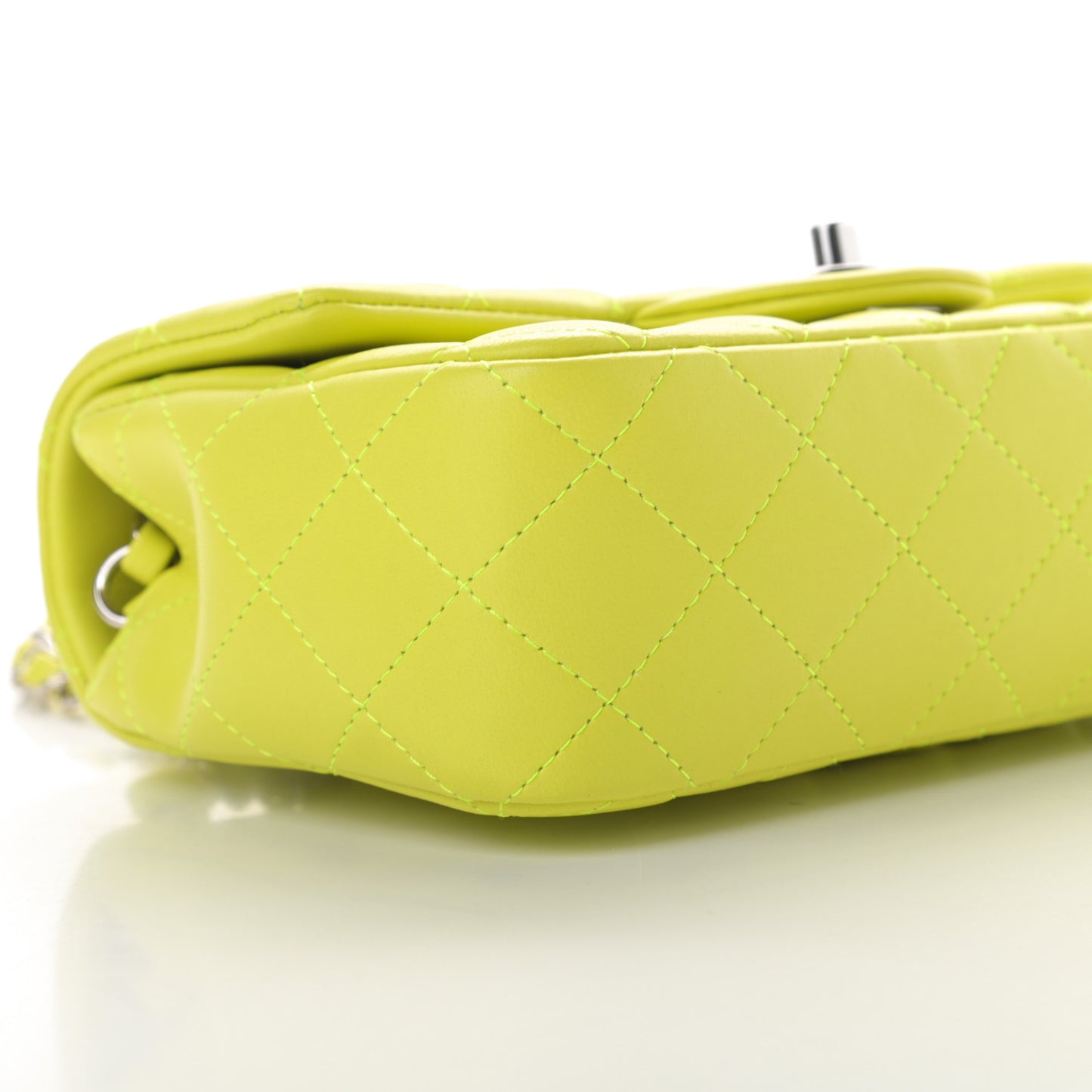 Lambskin Quilted Mini Rectangular Flap Yellow
