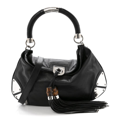 Gucci Guccissima Medium Indy Top Handle Hobo Black 1 of 13