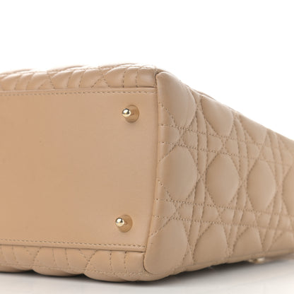 Christian Dior Lambskin Cannage Medium Lady Dior Beige 10 of 10