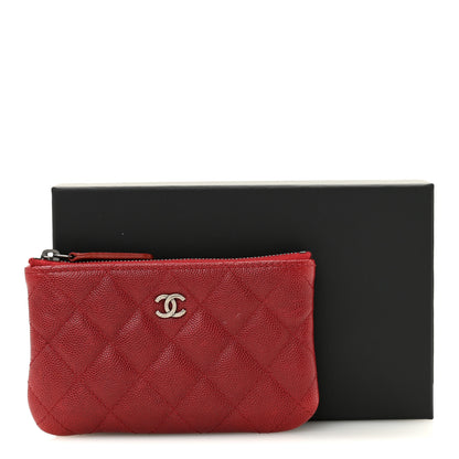 Chanel Caviar Quilted Small Cosmetic Case Dark Red 10 of 10