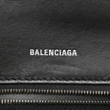 Balenciaga Shiny Calfskin Monochrome Crocodile Embossed Small Hourglass Top Handle Bag Black 6 of 16