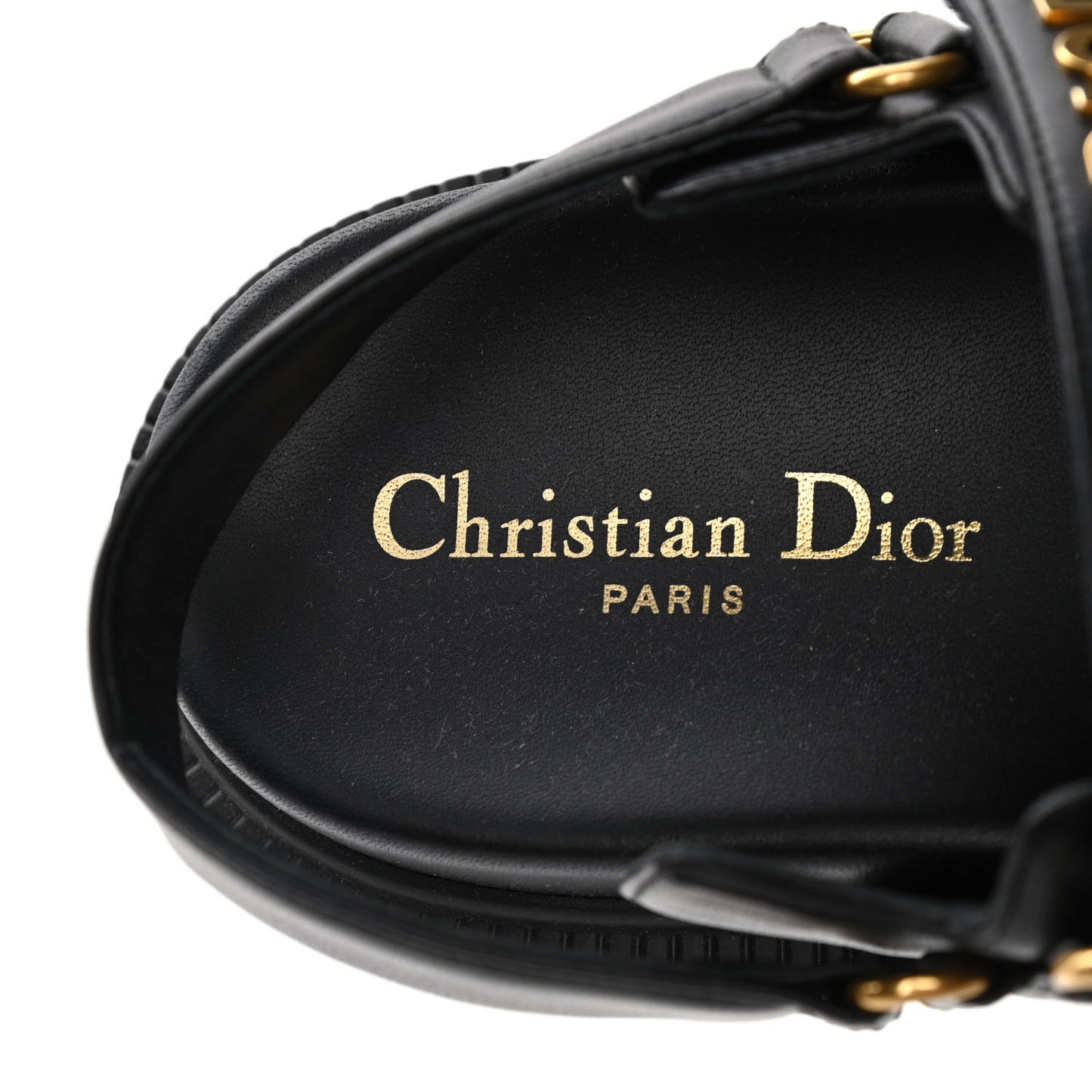 Lambskin Dioract Sandals 40.5 Black