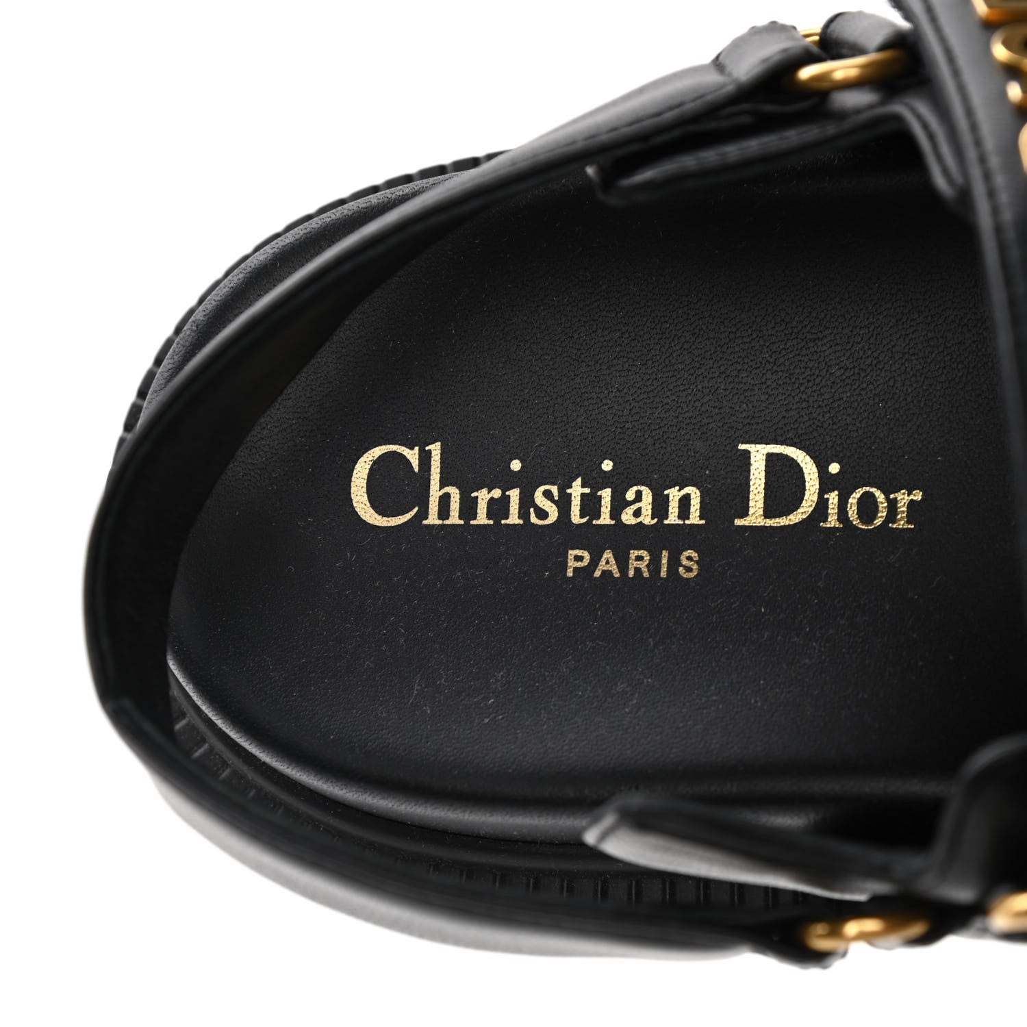 Christian Dior Lambskin Dioract Sandals 40.5 Black 8 of 8