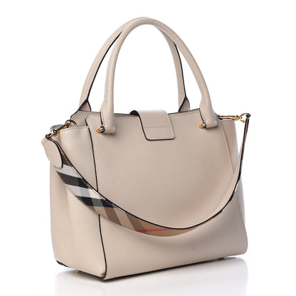 Burberry Soft Grain Calfskin Medium Buckle Tote Limestone 3 of 10