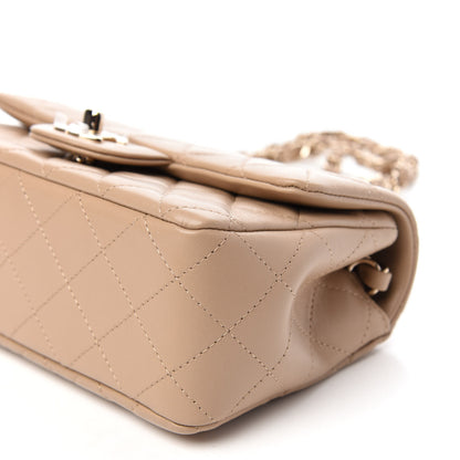 Chanel Lambskin Quilted Mini Rectangular Flap Dark Beige 8 of 11
