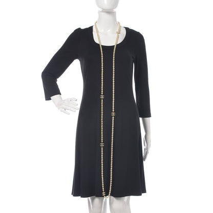 Chanel Pearl Crystal Long CC Necklace Gold 2 of 7