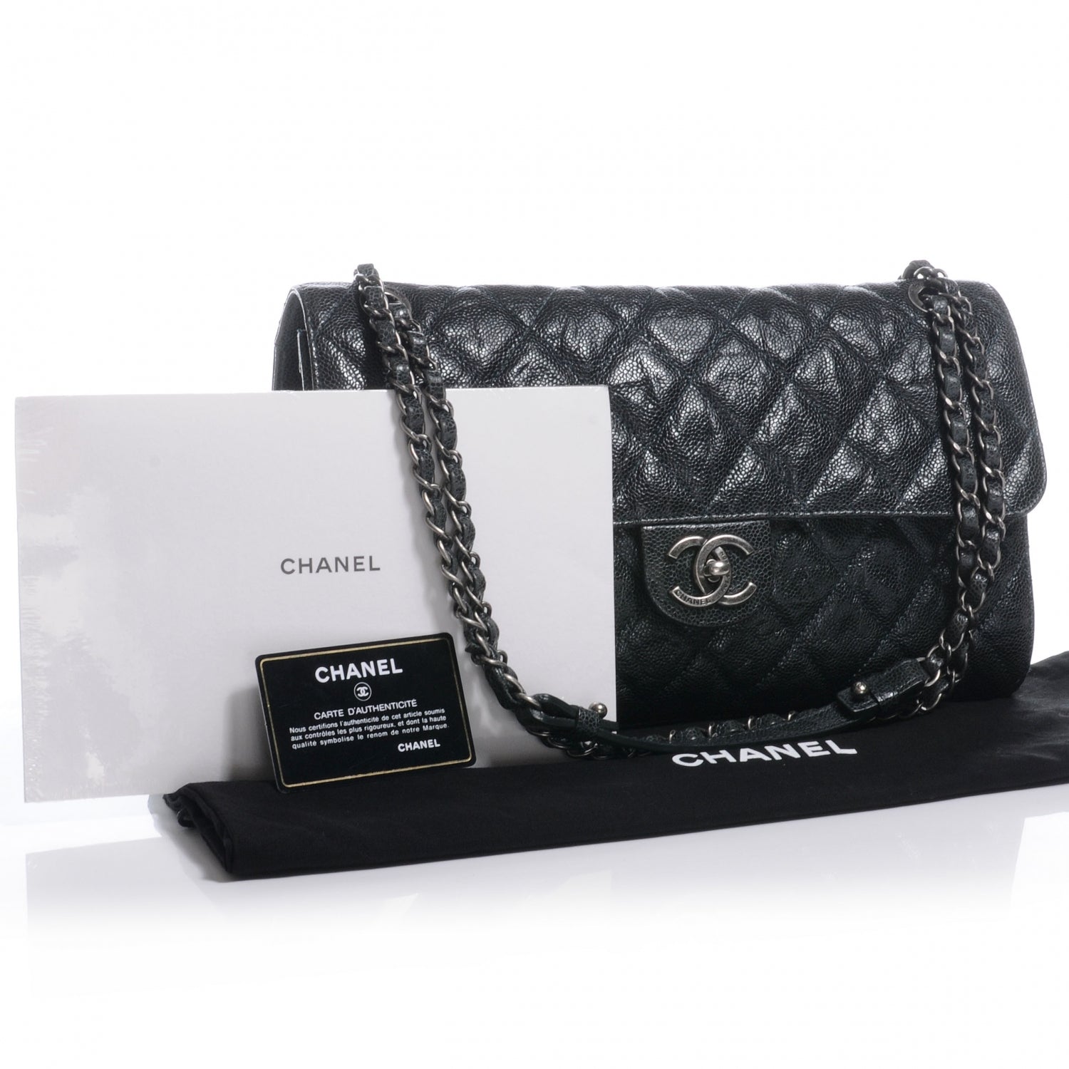 Chanel Caviar CC Crave Jumbo Flap Black 5 of 10
