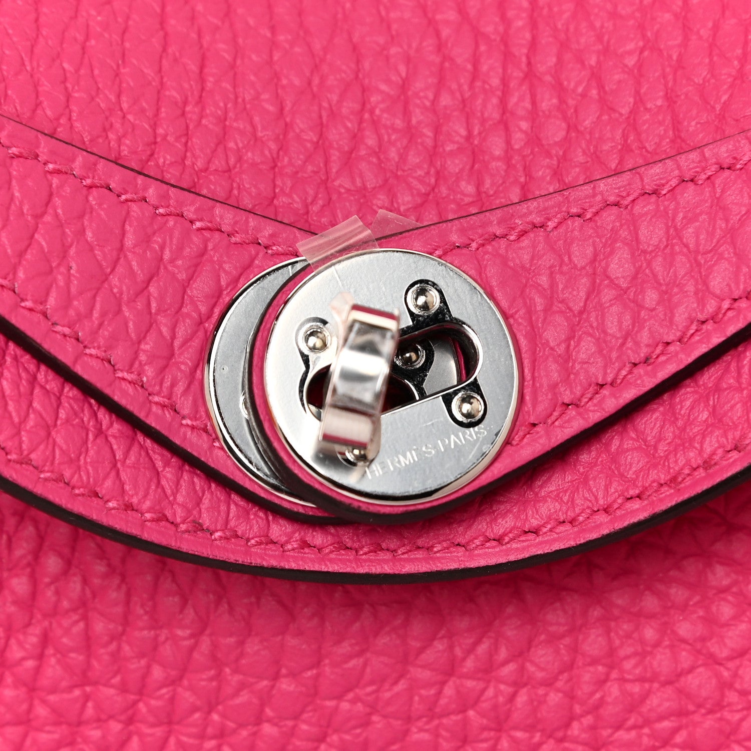 Hermes Taurillon Clemence Mini Lindy 20 Rose Shocking 10 of 11