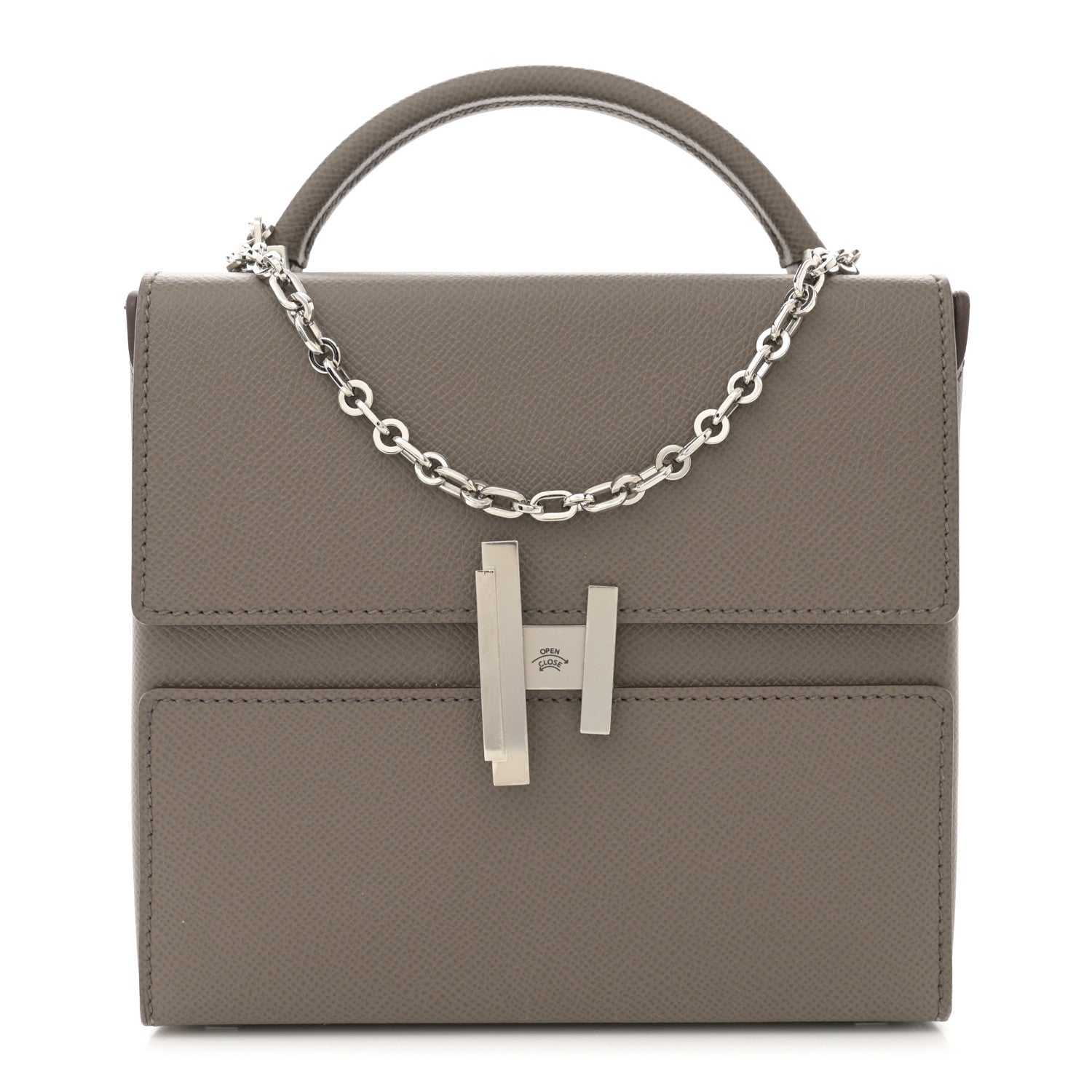 Hermes Epsom Cinhetic Boxy Top Handle Bag Etain 1 of 13