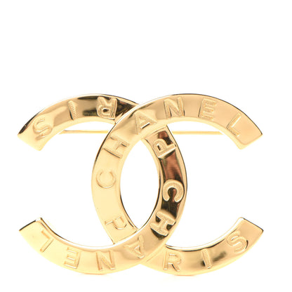 Chanel Metal Paris Button CC Large Brooch Gold 1 of 6
