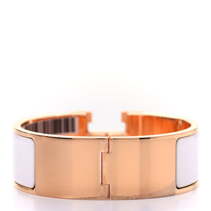 Hermes Enamel Wide Clic Clac H Bracelet PM White 3 of 5