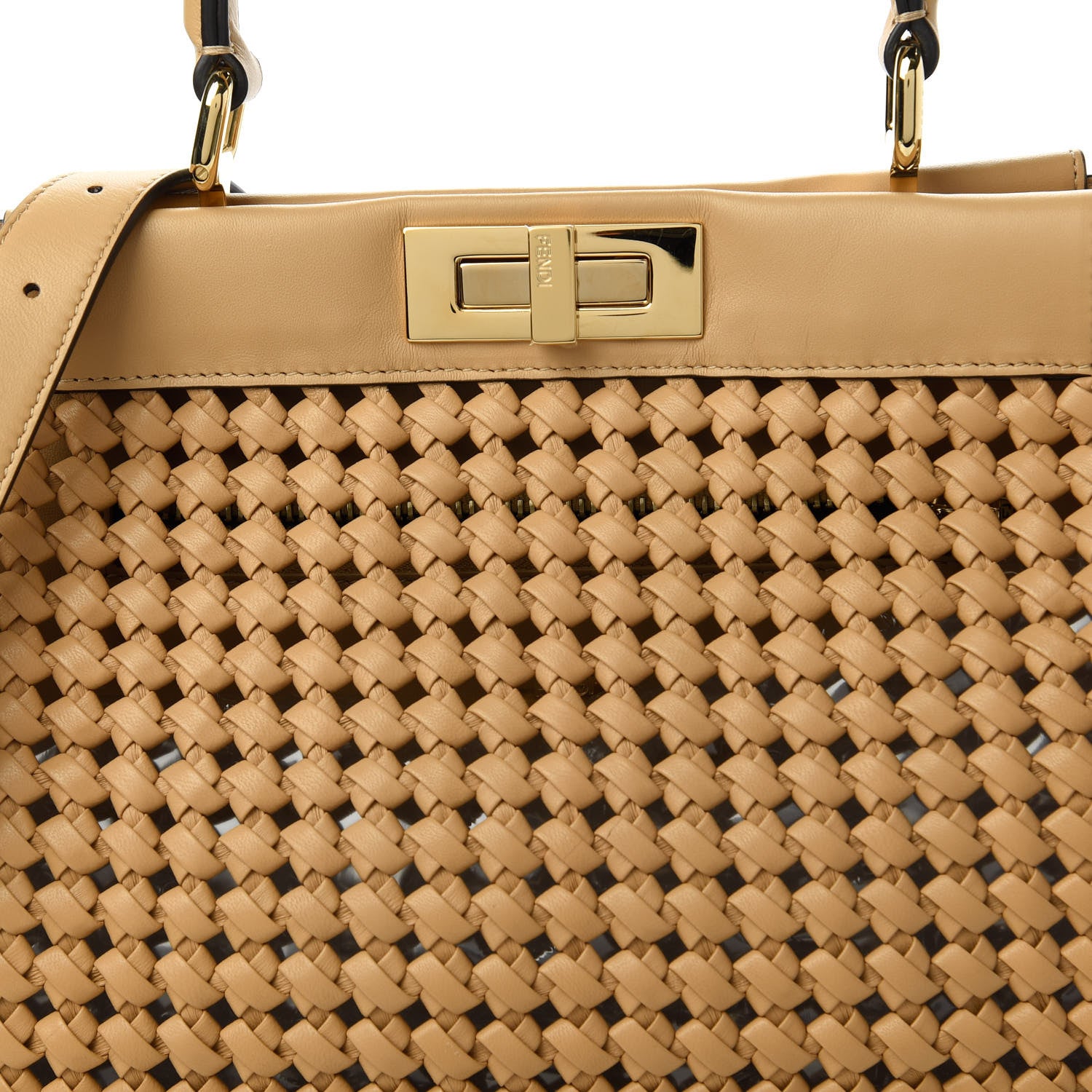 Fendi Nappa Matisse Intreccio Medium Peekaboo Iconic Satchel Durian 10 of 10