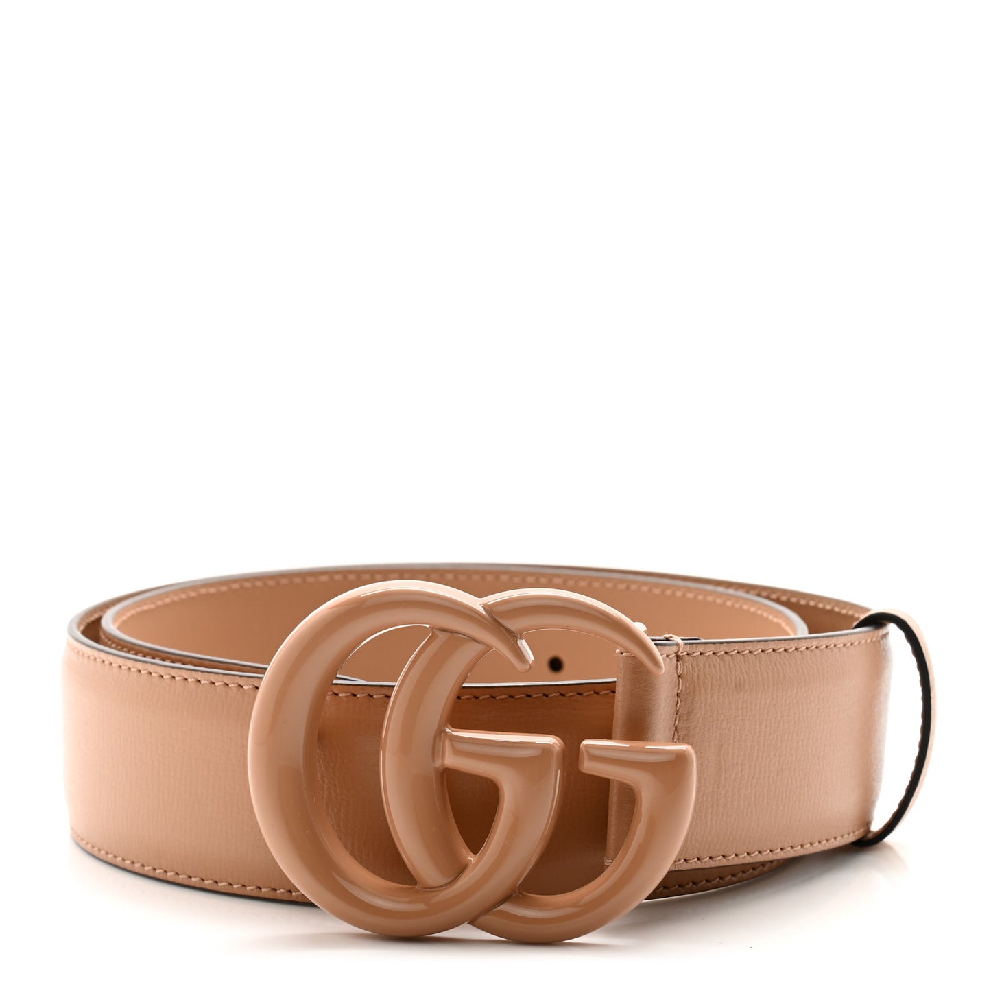 Azalea Calfskin Enamel Monochrome Double G 40mm Belt 70 28 Camelia
