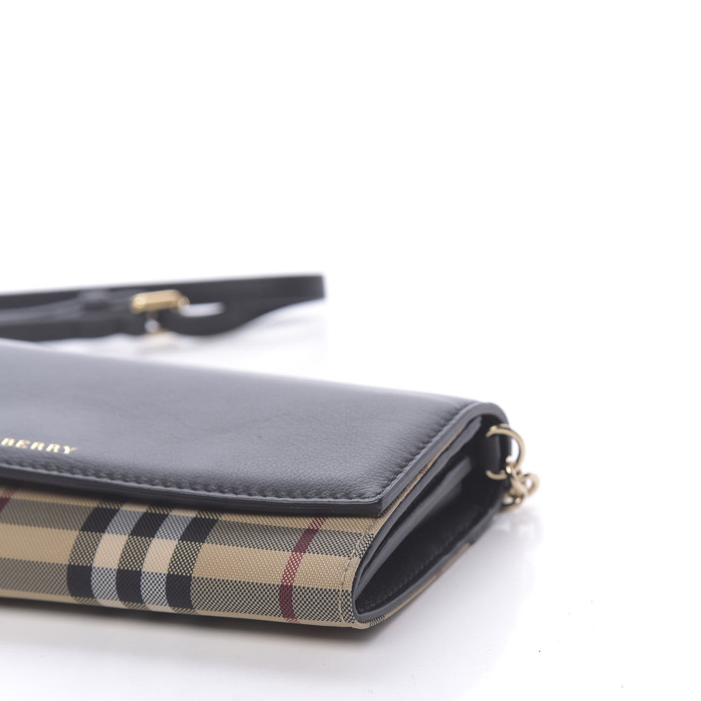 Calfskin House Check Henley Wallet On Chain Black