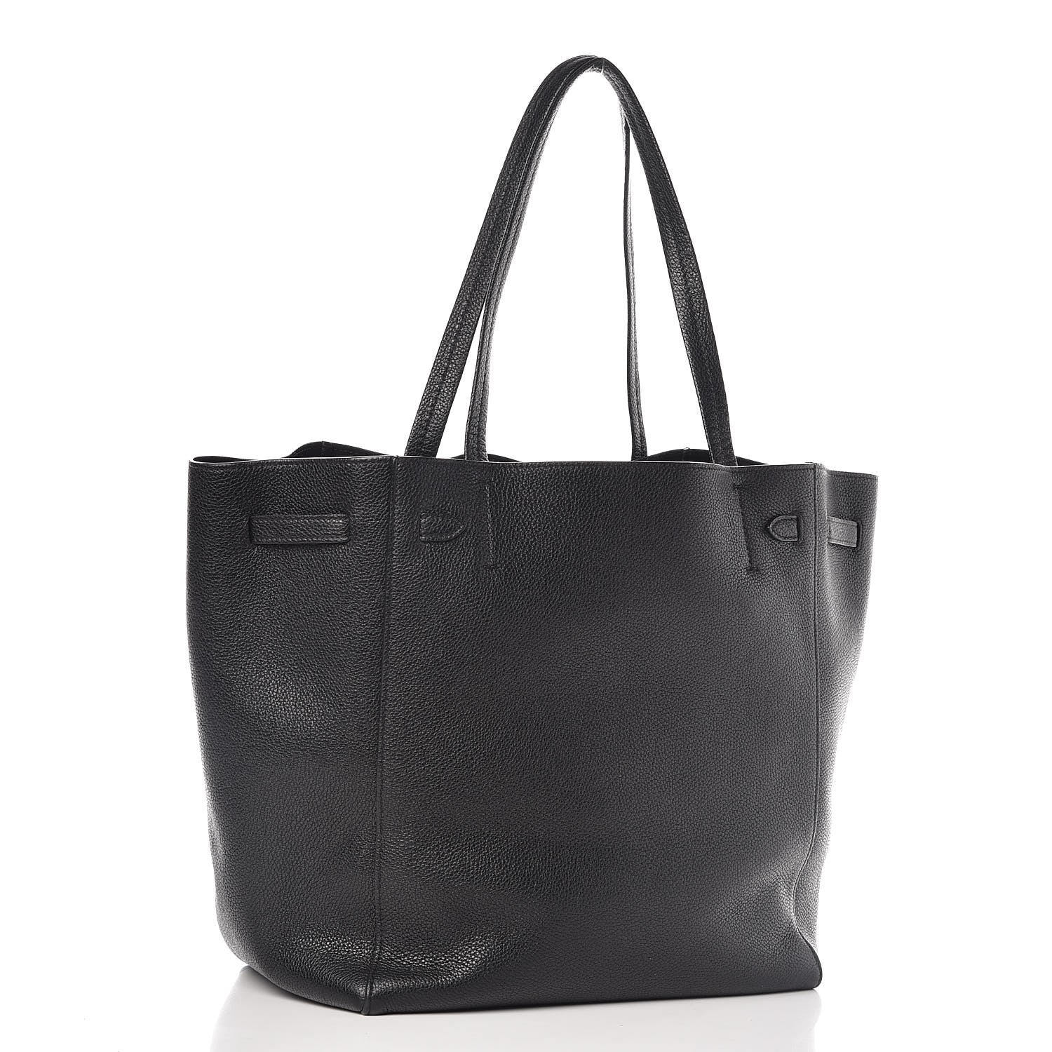 Celine Soft Grained Calfskin Small Belt Cabas Phantom Black 3 of 9