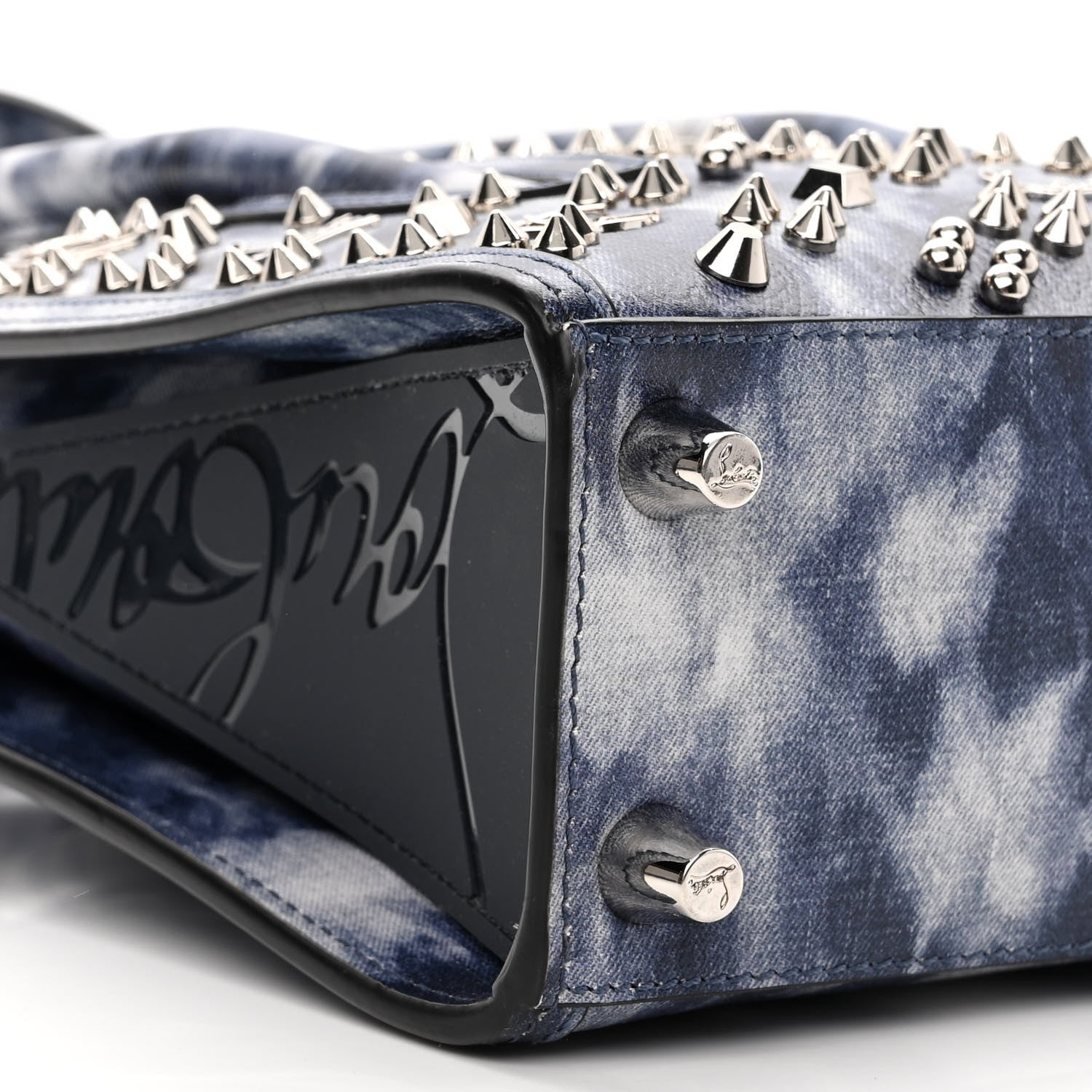 Christian Louboutin Metallic Calfskin Tie Dye Spikes Loubinthesky Mini Paloma Multicolor Silver 8 of 9