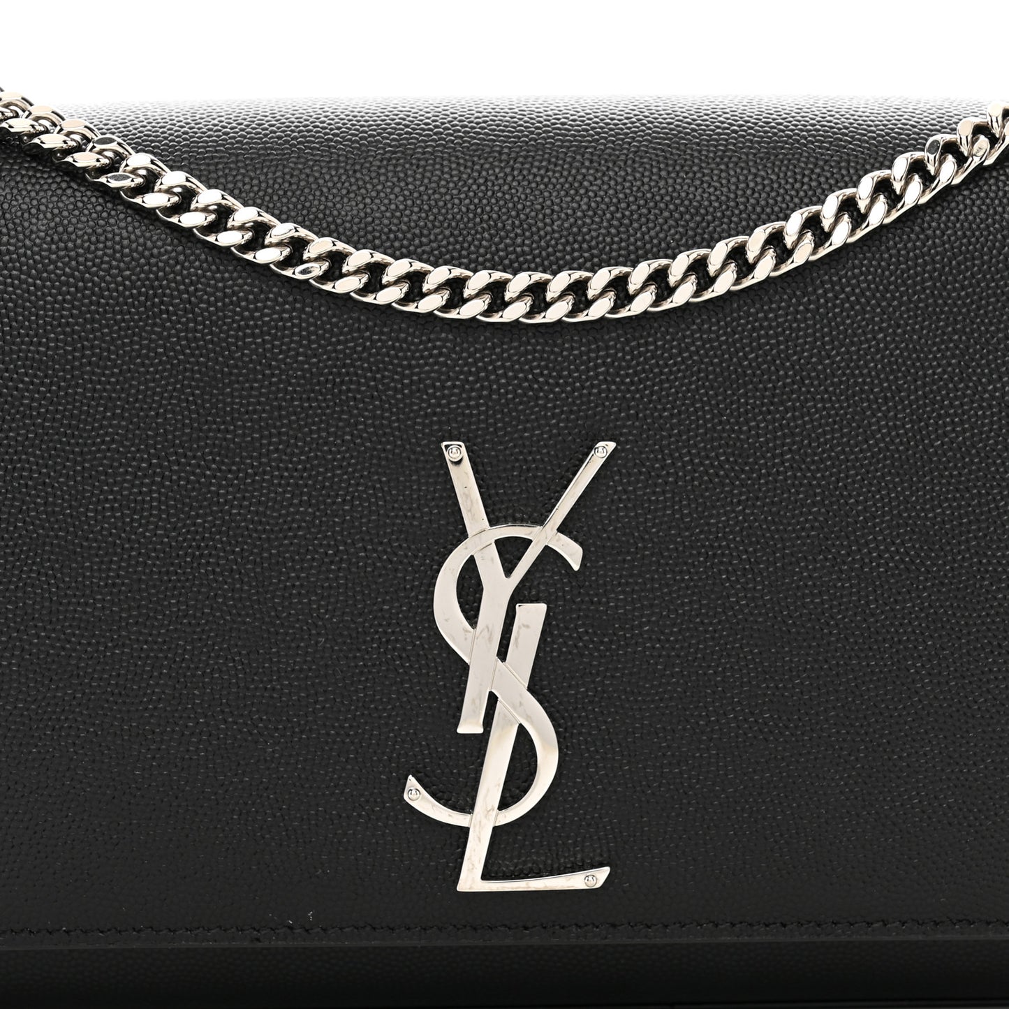 Grain De Poudre Medium Classic Monogram Kate Satchel Black