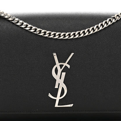 Saint Laurent Grain De Poudre Medium Classic Monogram Kate Satchel Black 5 of 12