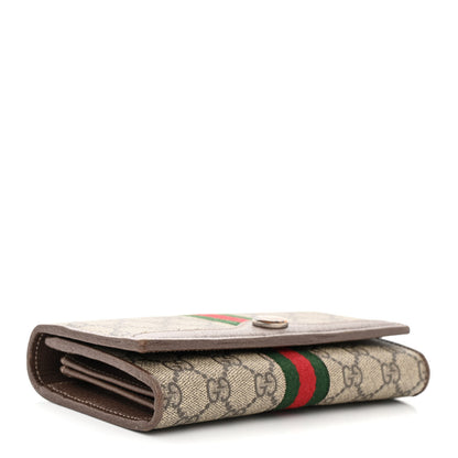 Gucci GG Supreme Monogram Web Ophidia Wallet On Chain Brown 4 of 11