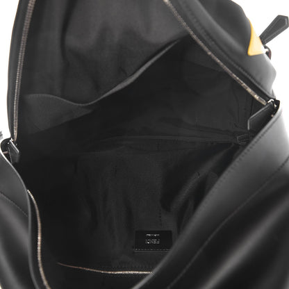 Fendi Nylon Vitello Liberty Vitello Dolce Monster Eyes Rounded Backpack Black Sunflower 5 of 7