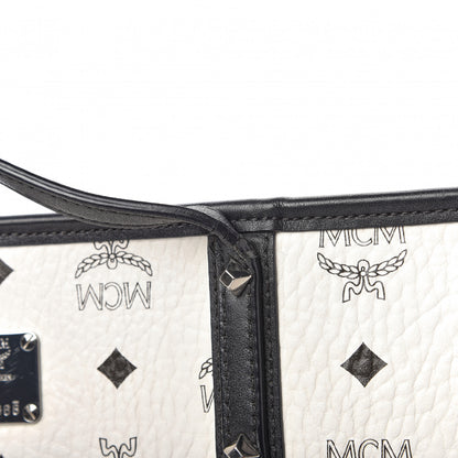 MCM Visetos Medium Anya Zip Top Shopper Tote White 13 of 17