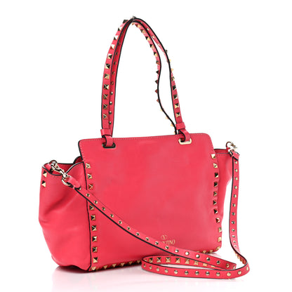 Valentino Garavani Vitello Small Rockstud Tote Raspberry 2 of 12
