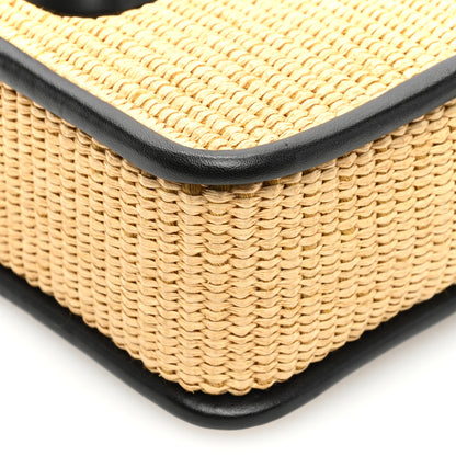 Marc Jacobs Calfskin Woven Straw Small Snapshot Camera Bag Beige 10 of 10