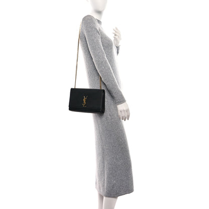 Saint Laurent Grain De Poudre Medium Classic Monogram Kate Satchel Black 2 of 11