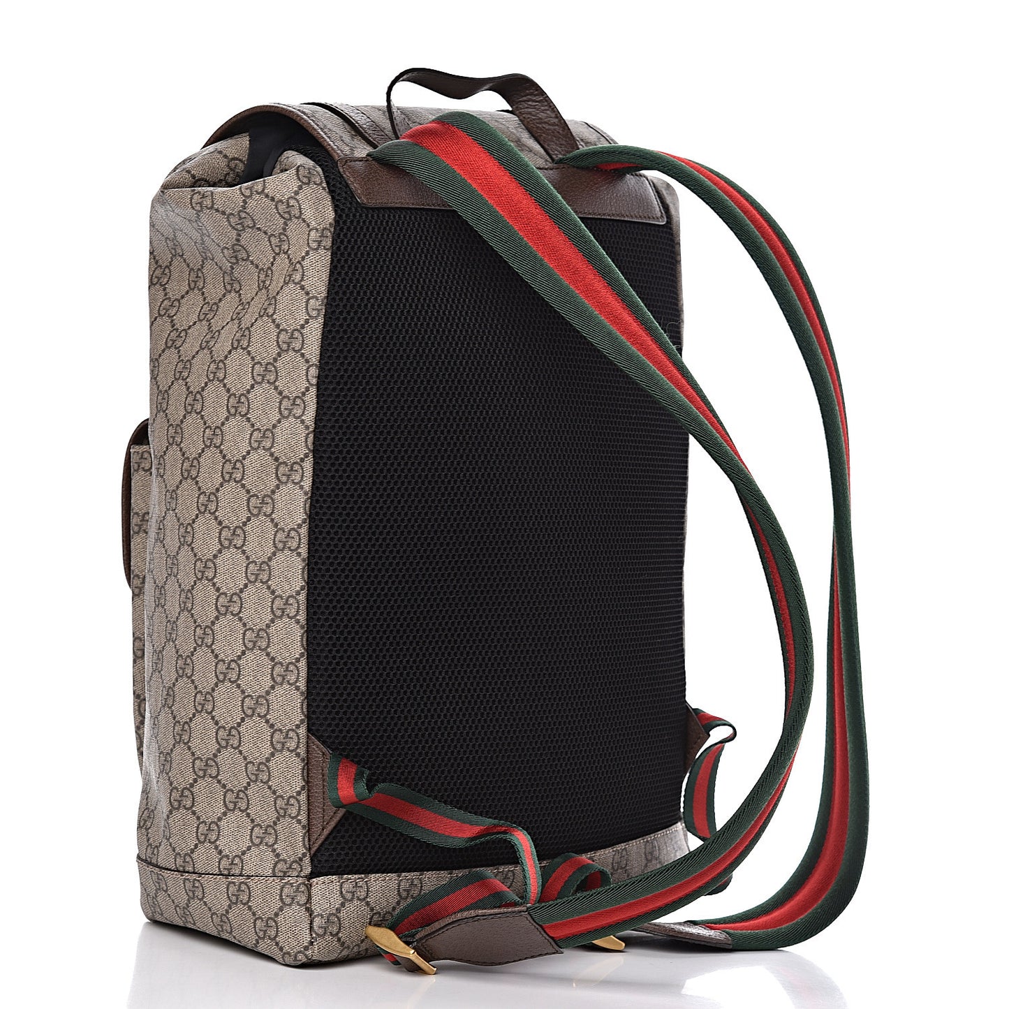 Soft GG Supreme Monogram Neo Vintage Double Buckle Backpack Beige New Acero Crop